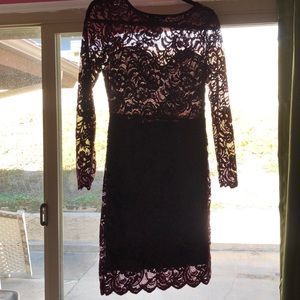 Mini Maroon Lace Dress